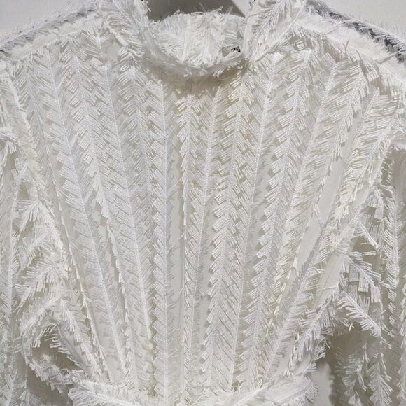 Zara | White textured midi dress - Picture 4 of 12